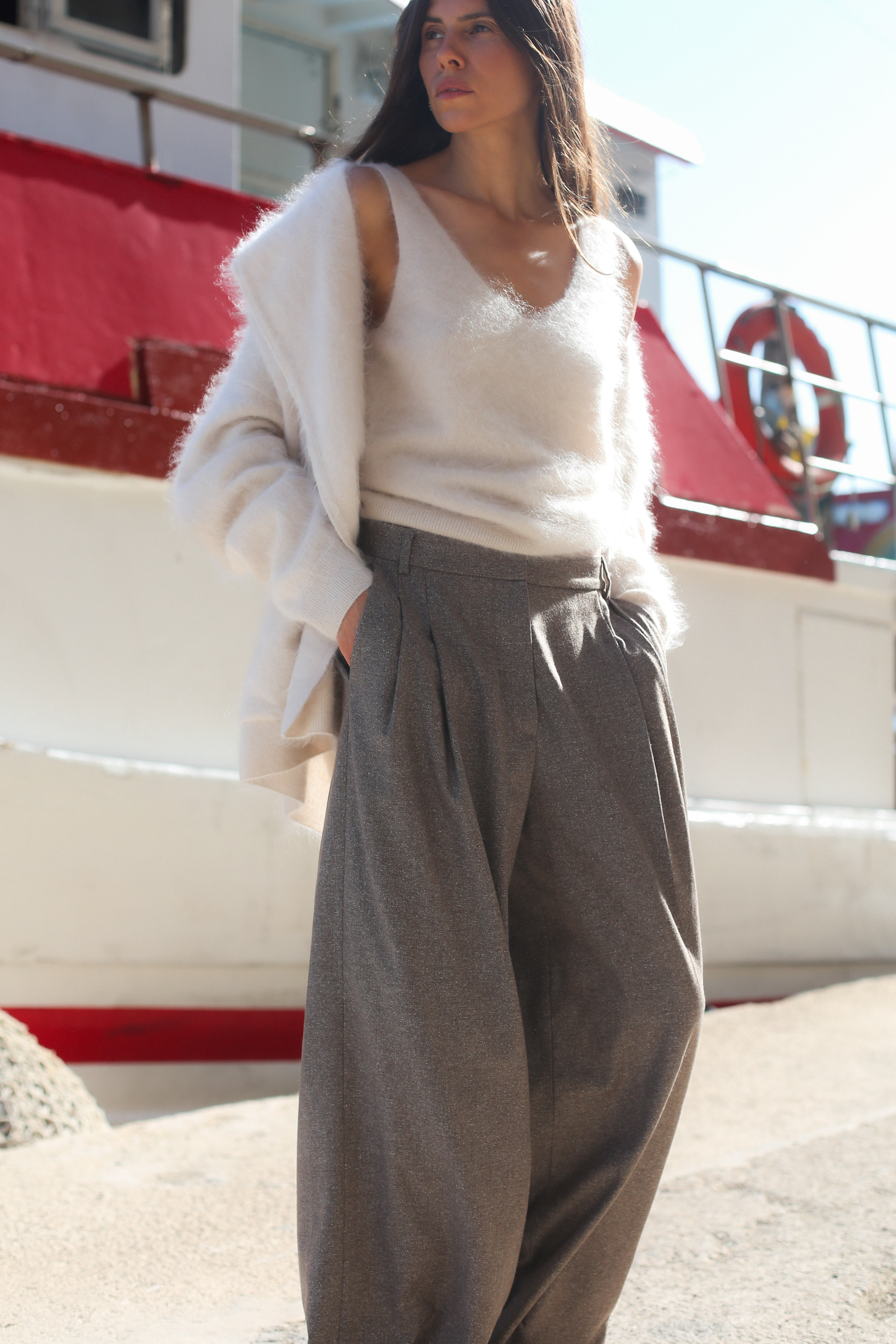 Brushed Cashmere Cardigan