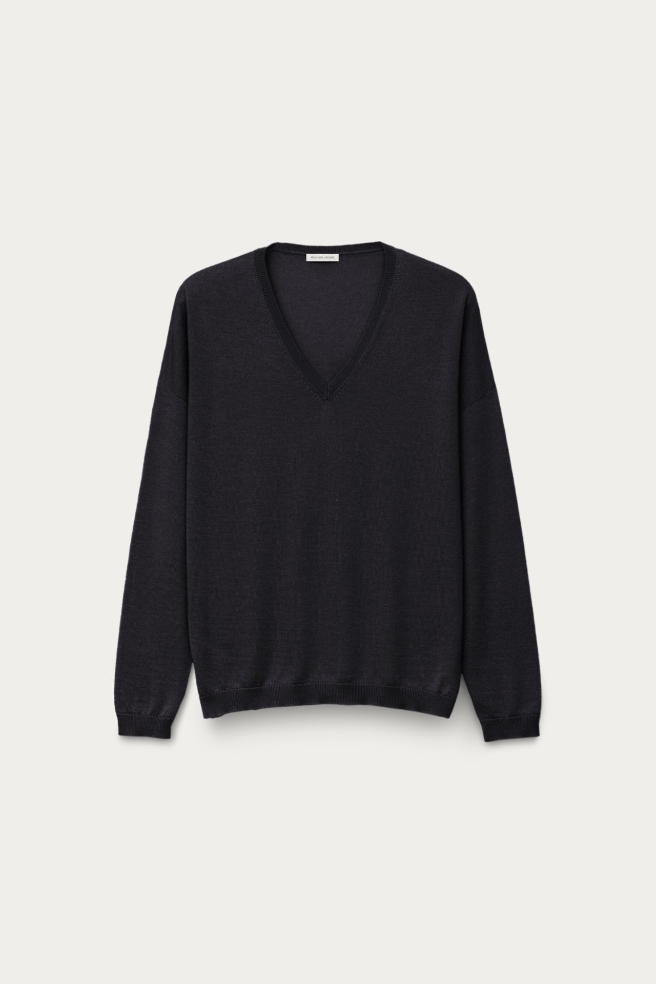 Kith Women Verone V-Neck Sweater ロゴ 黒 V-Neck Pullover Sweater with embroidered logo [NY093-6500